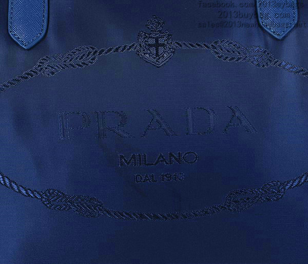 2014 Prada fabric shoulder bag BL4257 blue - Click Image to Close